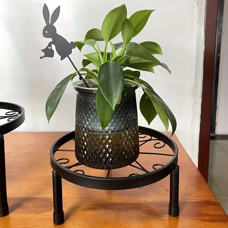 1шт черная гостиная съемная компактная однослойная конструкция для внутреннего/наружного декора металлическая подставка для цветов балкон