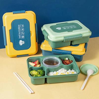 Ланч-бокс с 4/5 отделениями и небольшой миской Bento Box, герметичный, для студентов, офисных работников, микроволновая печь, портативный ланч-бокс