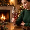 Red Nutcracker Soldier Glass Christmas Champagne Glass, 350ml Hand Painted Holiday Wine Glasses Decorative Drinkware for Festive Table And New