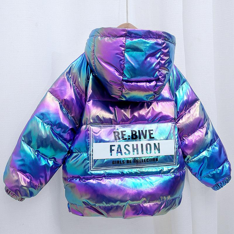 Красочный детский пуховик, зимняя верхняя одежда с капюшоном, куртки для мальчиков и девочек, детские осенние и зимние пальто