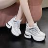 Модные женские кроссовки на высокой платформе Новая весенне-летняя дышащая обувь Толстая подошва 10 см Повседневная обувь из воздушной сетки Массивные спортивные кроссовки в стиле папа