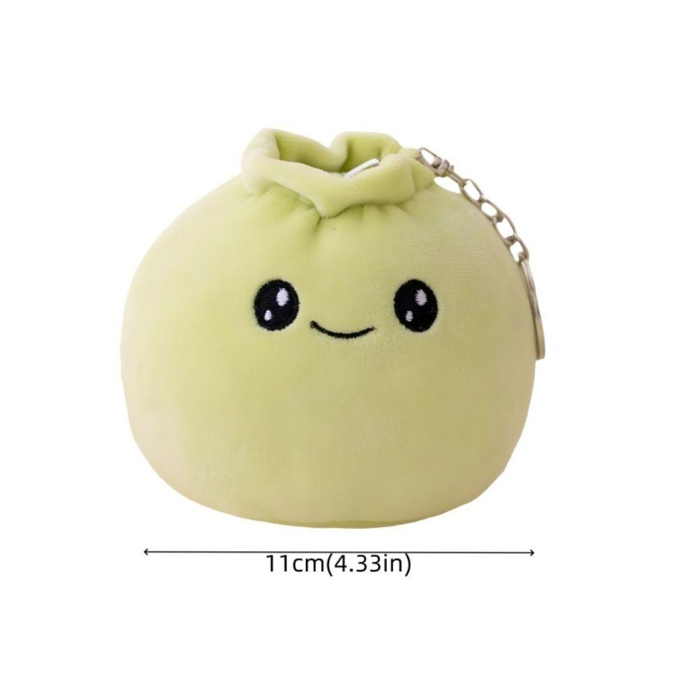 Face Food Rice Bao Plush Key Holder Plush Dumplings Keychain Funny Steamed Stuffed Bun  Bag Pendant