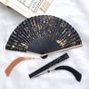Gold Fan Silver Folding Fan Chinese Style Black Fan Summer Portable Portable Classical Folding Fan Chinese Ancient Style Female Fan
