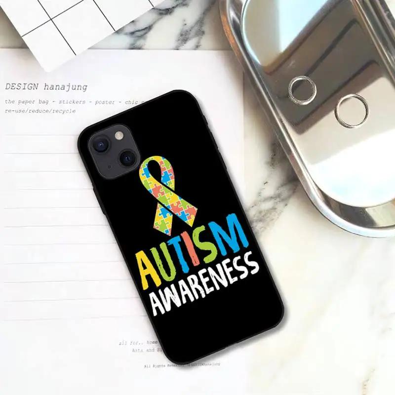 Чехол для телефона RUICHI с информацией об аутизме для iPhone 11 12 Mini 13 Pro XS Max X 8 7 6s Plus 5 SE XR Shell