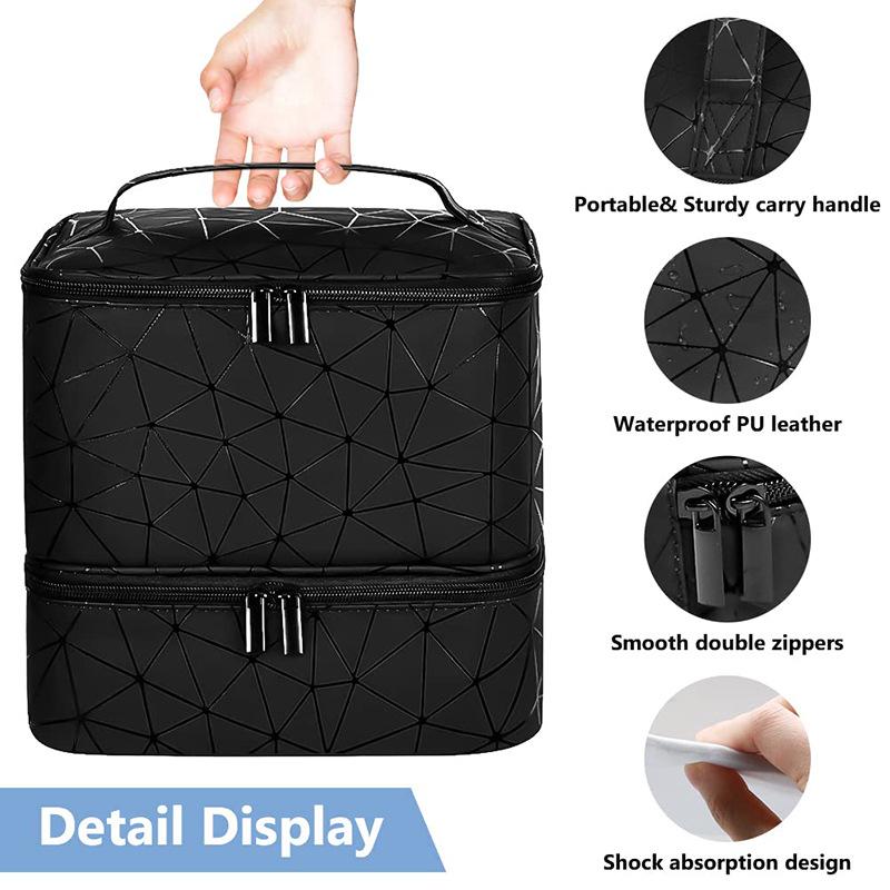 Nail Polish Storage Bag Portable Double-layer Heightened High-capacity Oil Bag Can Accommodate The Holder Lamp 30 Bottles