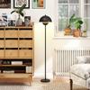 Modern Living Room Floor Lamp with Bowl Shade Foot Switch E27 Socket Without Bulb diameter 30x155 cm Black