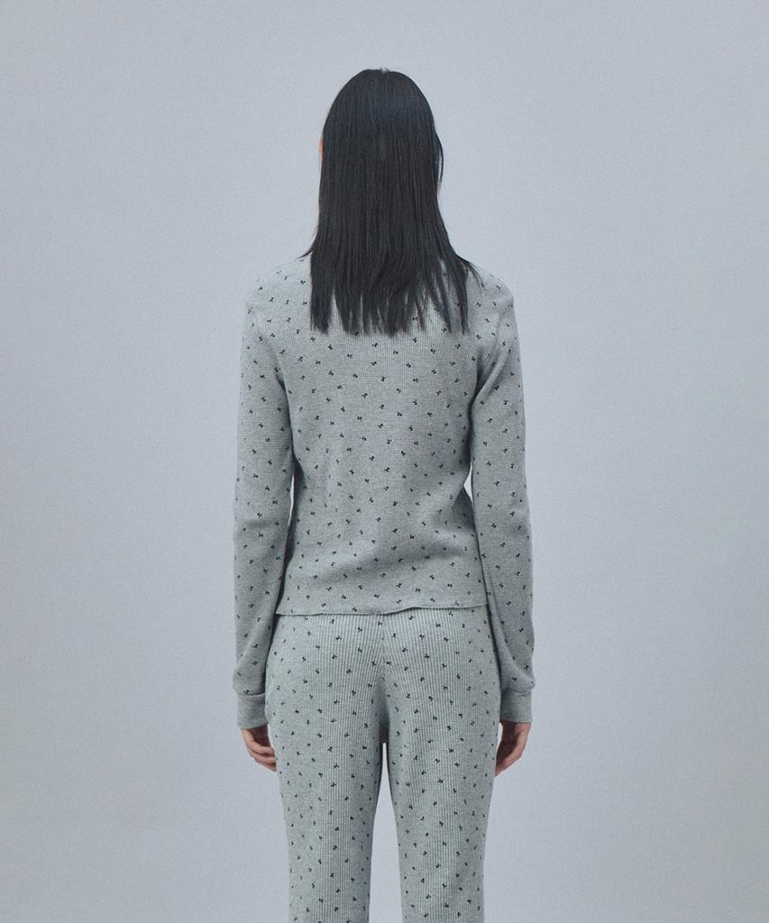REST&RECREATION Logo Pattern Waffle Top - Gray
