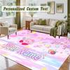 Crystal Velvet Square Rug Custom NameKirby Pattern Non Slip Home Floor Decor Rug