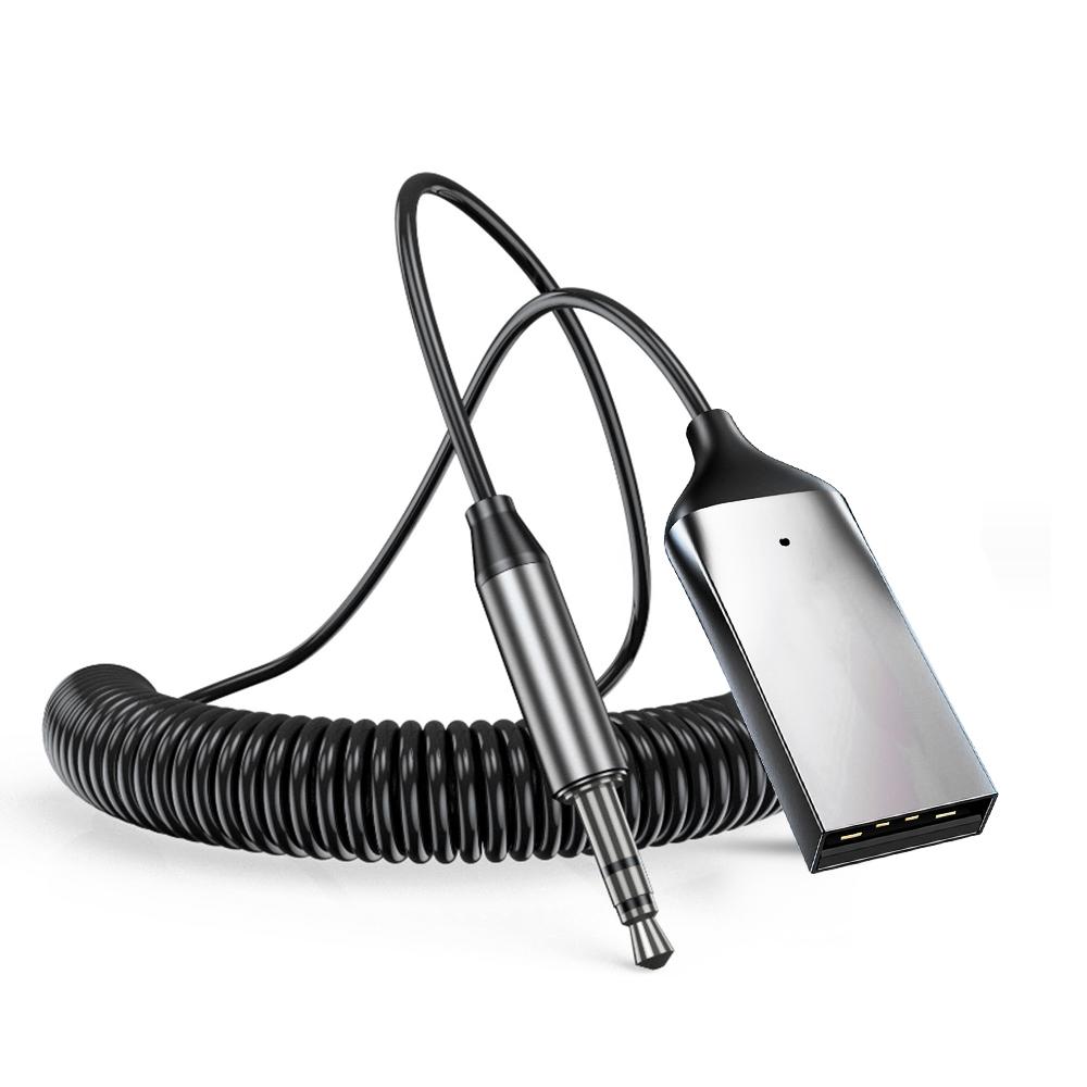 Автомобильный адаптер Aux Bluetooth 5,2 с разъемом USB на разъем 3,5 мм, аудиоключ, приемник BT, передатчик, комплект громкой связи для автоматического беспроводного динамика, музыкального плеера