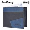 Baellerry Men's Short Horizontal RFID Protection Wallet Fashion Patchwork Billfold Coin Purse