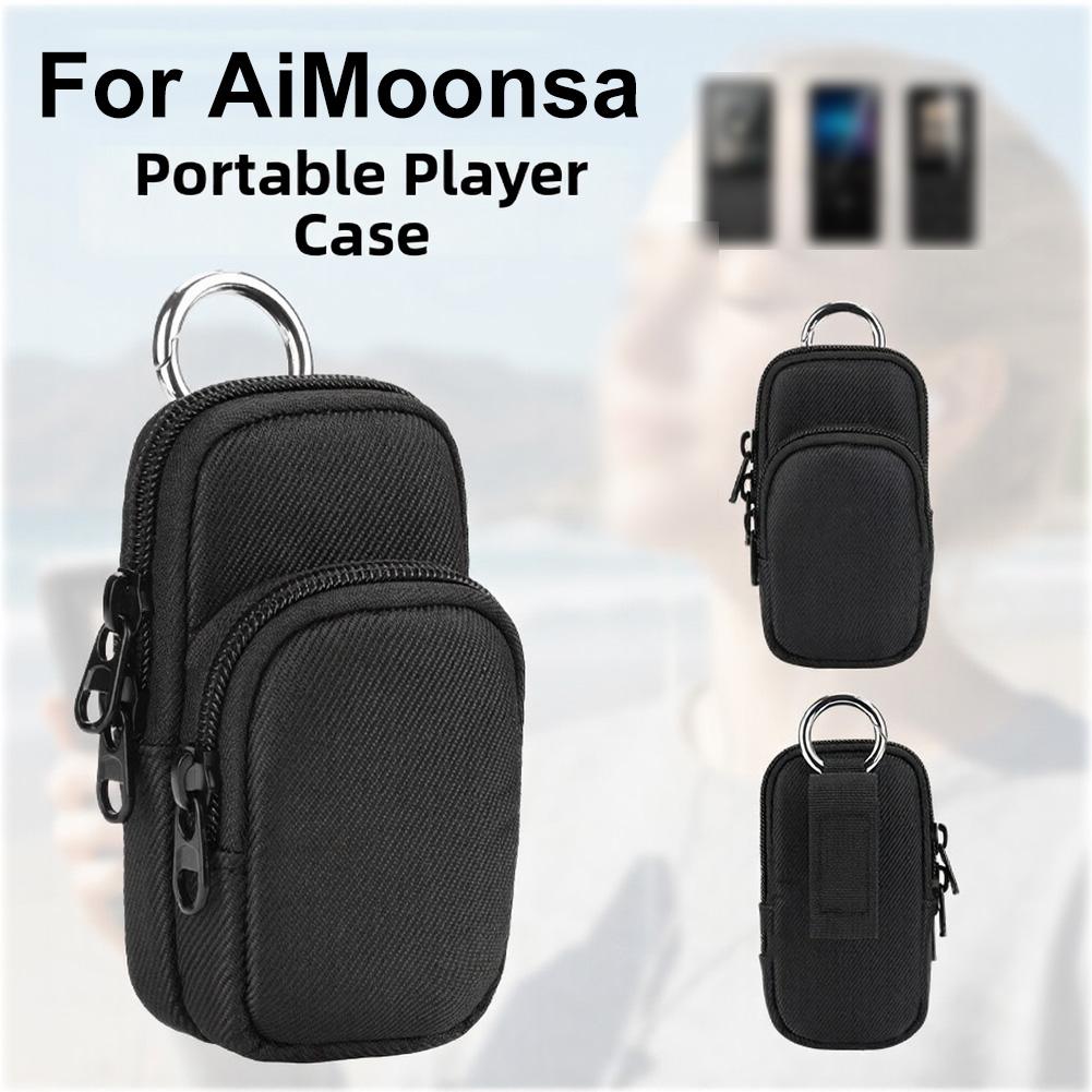 Нейлоновый защитный чехол для MP3-плеера AiMoonsa с крючком, портативная сумка для хранения в путешествии для мелкой электроники, черный