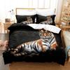 Digital Print Bedding Set Tiger Lion Cozy Brushed Polyester Duvet Cover Set King Queen Twin Single Size for Boys Birthday Gift