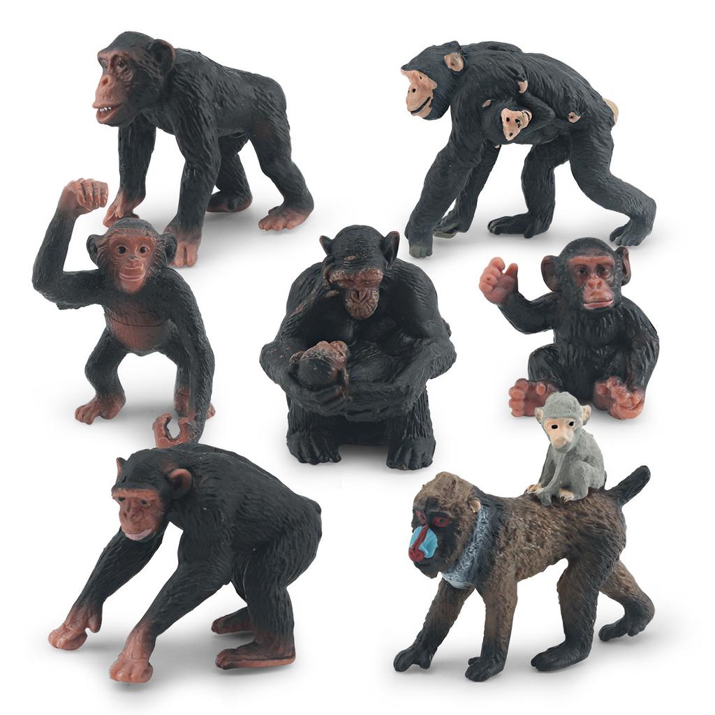Source Simulation Animal Model Orangutan Mandrill 7 Chimpanzee Ghost Baboon Solid Static Ornament Toy