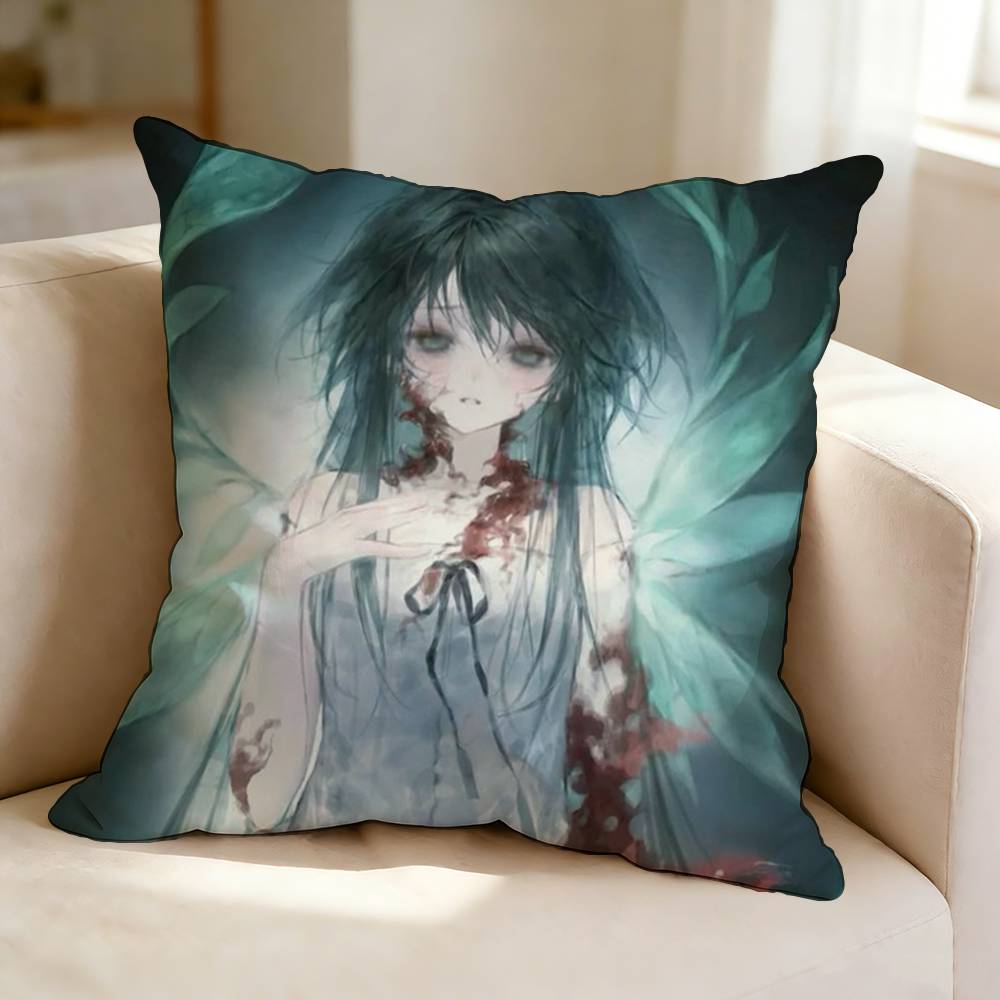 Visual Novel S-Saya no U-Uta Cute S-Saya Pillow Case Square Double-Sided Sofa Cushion Cover Bedroom Bedside Pillow