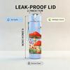 1PC Red Mushroom Forest Scene 750ml Color Plastic Sports Water Bottle Leakproof Flip Straw Lid For Sports Office Home Use