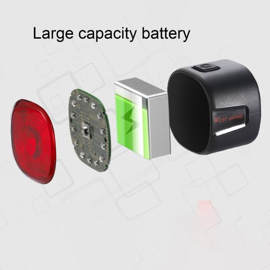 Rechargeable Simple Installation Smart Automatic LED Brake Detection Cycling Bike Tail