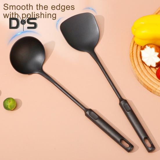 Набор из лопатки и половника для вока, удлиненная ручка, ложка для супа с гладкими краями, не царапающая кухонная утварь