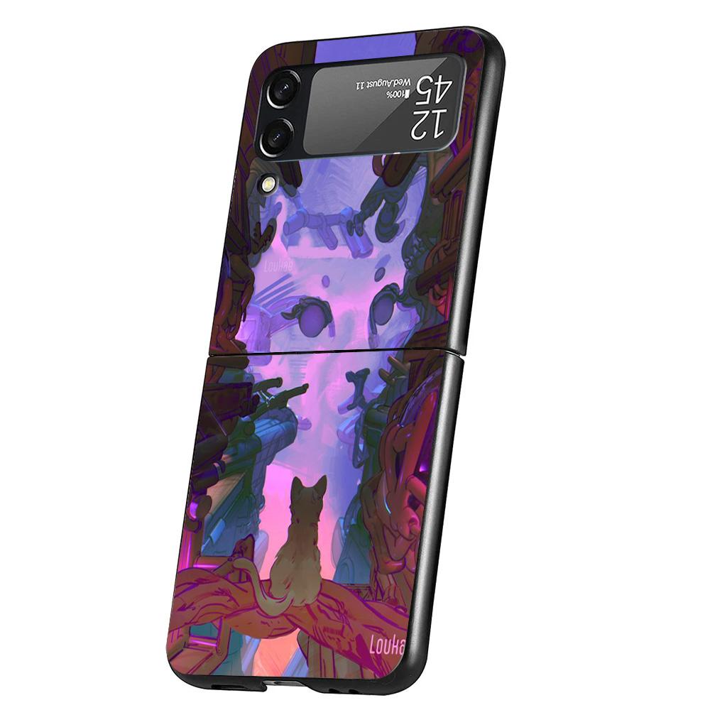 Stray Cat Game Phone Case For Samsung Galaxy Z Flip 7 6 5 4 3 5G Cover ZFlip7 ZFlip6 ZFlip4 ZFlip5 ZFlip3 Coque Fundas Galaxy Z