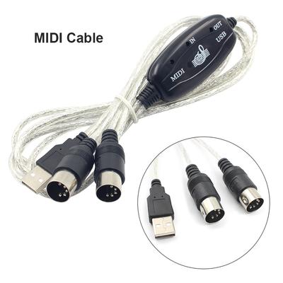 Кабель-адаптер USB IN-OUT MIDI Кабель-конвертер для электронной клавиатуры Аудиокабель для подключения ноутбука/ПК к музыкальной клавиатуре для Windows7/8/10 Vista
