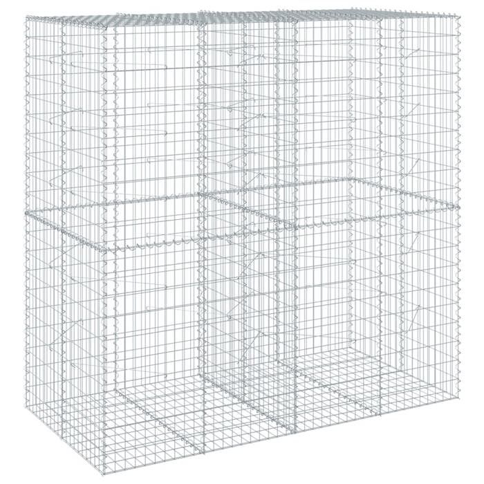 VidaXL Gabion Basket with Lid 200x100x200 Cm Galvanized Iron, Gabion Wall, Gabion Retaining Wall, Fence In 3295227