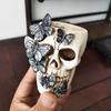 Подставка-череп для ручек, держатель для кистей для макияжа, органайзер для ванной комнаты, жуткий готический декор для стола