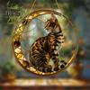 Cat Memorial Suncatcher Acrylic Cat Sun Catcher Pet Loss Window Kitten Hanging Decoration for Home Balcony Garden Cat Lovers Gift