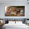 Лошади, картина маслом на холсте, восемь бегущих лошадей, печатные плакаты для гостиной, картина с животными, современный домашний декор, Куадрос