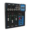 Sound Mixer Metal LCD Display 4 Channel Real Time Monitor Sound Mixing Console for DJ Studio Recording US Plug 110V