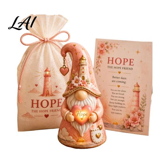 Gnome Ornament Emotional Support Figure with Card And Encouragement Gift for Her Gauze Bag Positive Energy Women Decor
