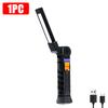 1-5PCs COB+LED Flashlight Magnetic Work Light USB Rechargeable Torch Portable Lantern Inspection Light Camping Car Repair Lamp