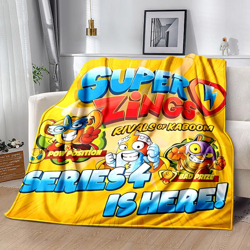 1pc Blanket Superthings Print Design, Lightweight Blanket for Sofa, Bed- Soft &Warm, Gift for All Seasons like Christmas, Halloween