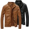 Повседневная мужская кожаная куртка на весну и осень, тонкая кожаная куртка, мотоциклетная кожаная куртка, куртки из искусственной кожи для мужчин, тонкая куртка на молнии