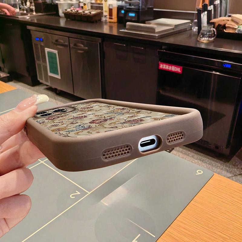 Винтажный цветочный чехол для телефона iPhone 17 Чехлы iPhone 16 16e 15 14 13 12 11 Pro Max XS XR 7 8 Plus Ударопрочный мягкий чехол