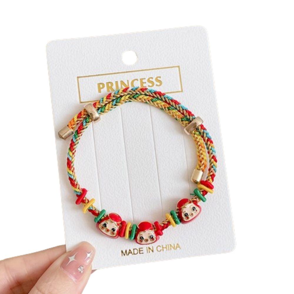 Adjustable Colorful Rope Bracelet Hand-woven Wrist Bracelet Zongzi Charm Bracelet Children