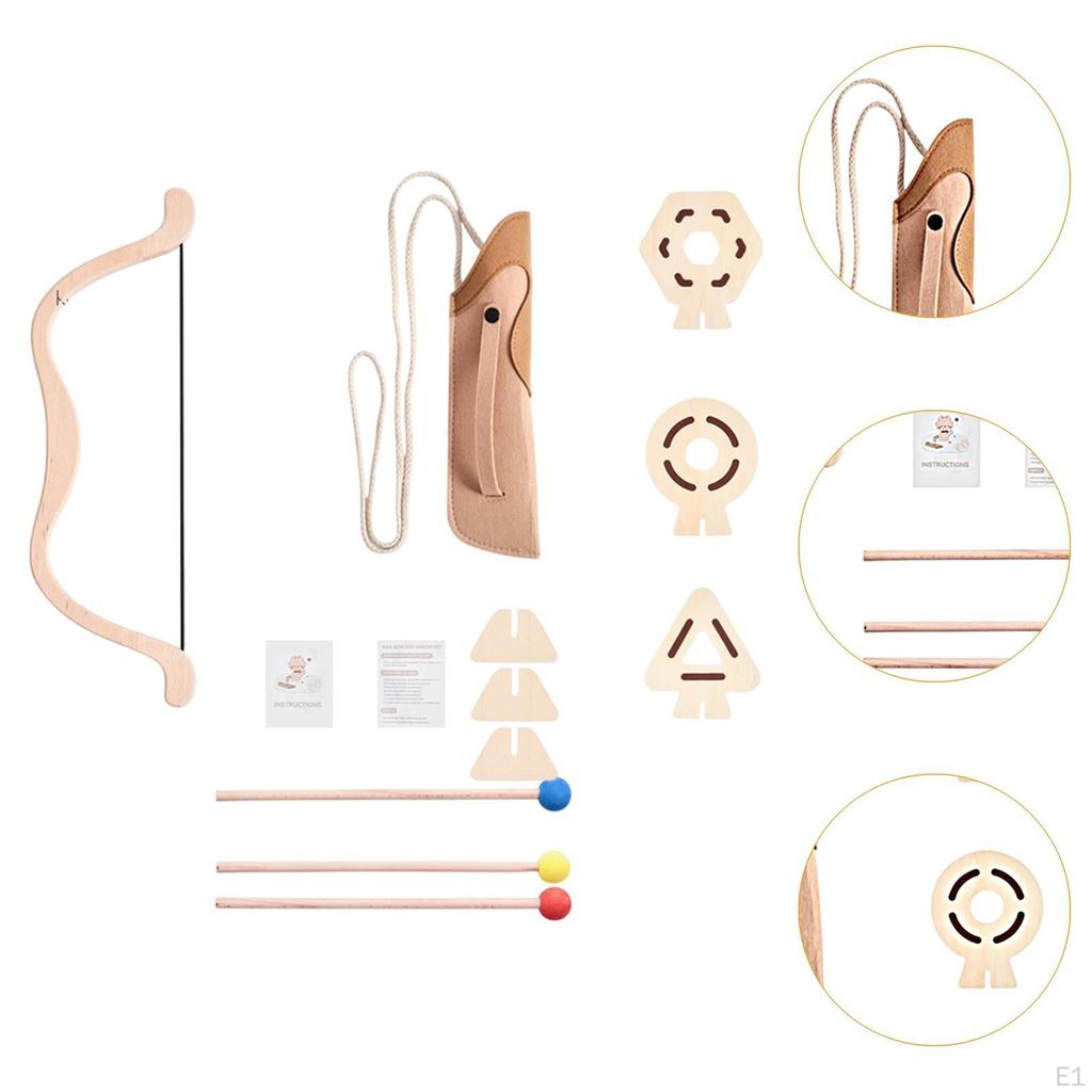 Деревянный набор для стрельбы из лука, детский лук и стрелы для мальчиков и девочек в помещении