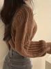 Crew neck knitted sweater women's loose lazy style autumn and winter new fashion versatile jumper platform supply chain