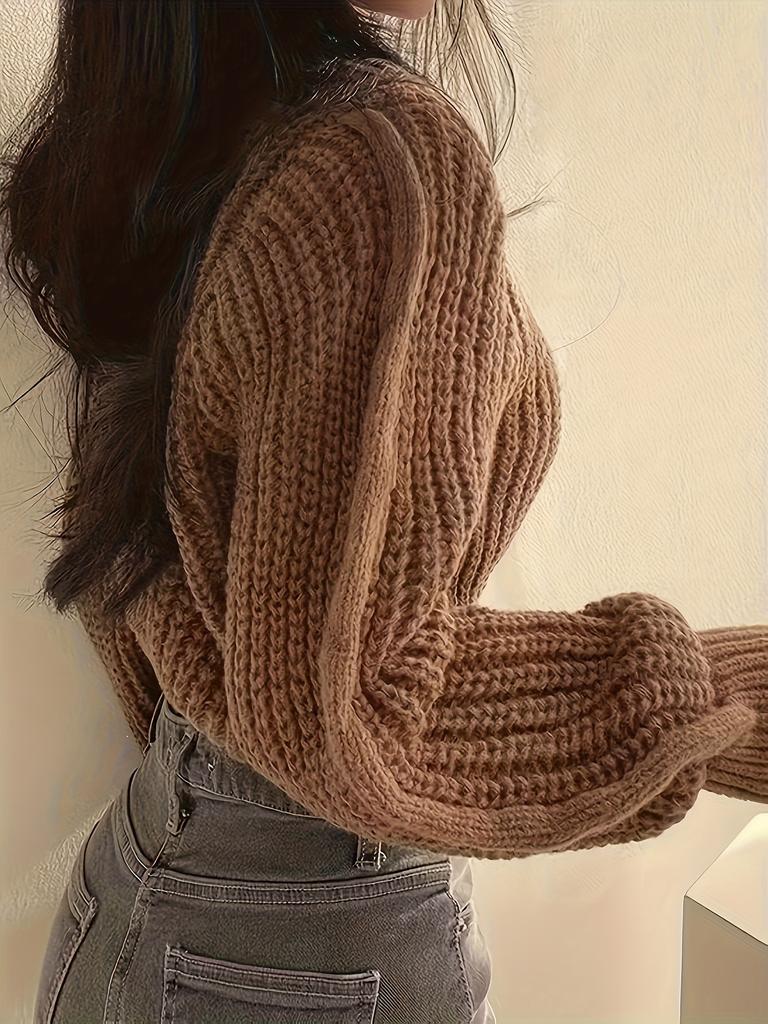 Crew neck knitted sweater women's loose lazy style autumn and winter new fashion versatile jumper platform supply chain