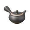 Ale-net Teapot, 16.5 X 13.5 X 9 Cm, 280cc, Black Blown-Yaki Flat Round Teapot (Sawayaka Ami), Tokoname Ware, Made In Japan, Stylish
