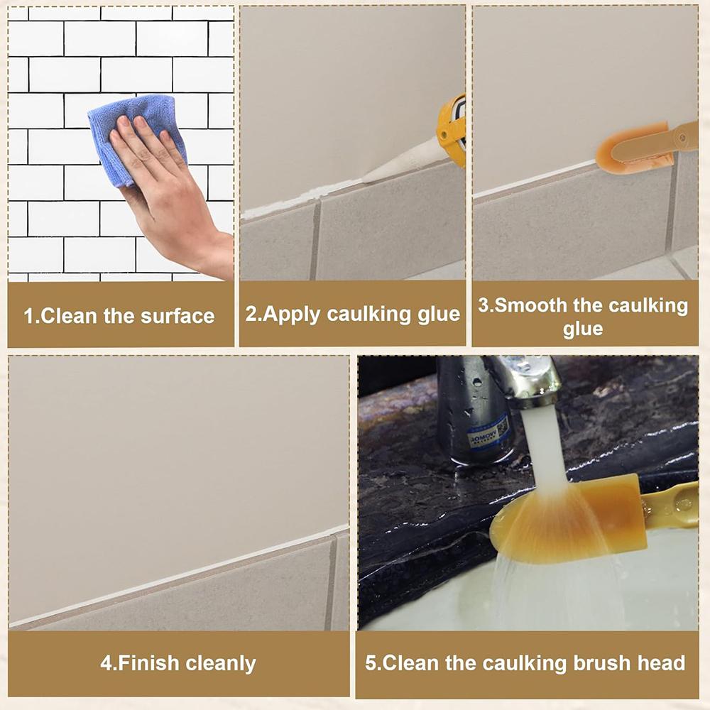 8pcs Durable Rubber Caulking Tool Silicone Caulk Finishing Set Tool, 4 Sizes