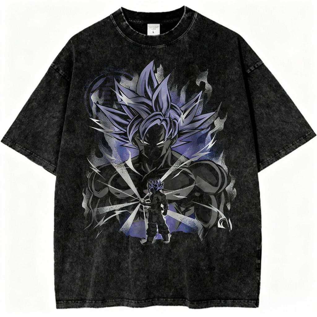 Dragon Ball Super Saiyan  Gohan Printed Tshirt Mens and Womens Washed Tshirt High Quality Vintage Cotton Tshirt Tops