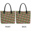  Christmas Santa Printed Tote Bag Large Capacity Casual Handbag for Daily Shopping Travel Use