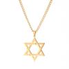 Cazador Stainless Steel Black Color Star of David Pendant Necklace for Men Israel Jewish Hexagram Neck Chain Judaism Jewelry