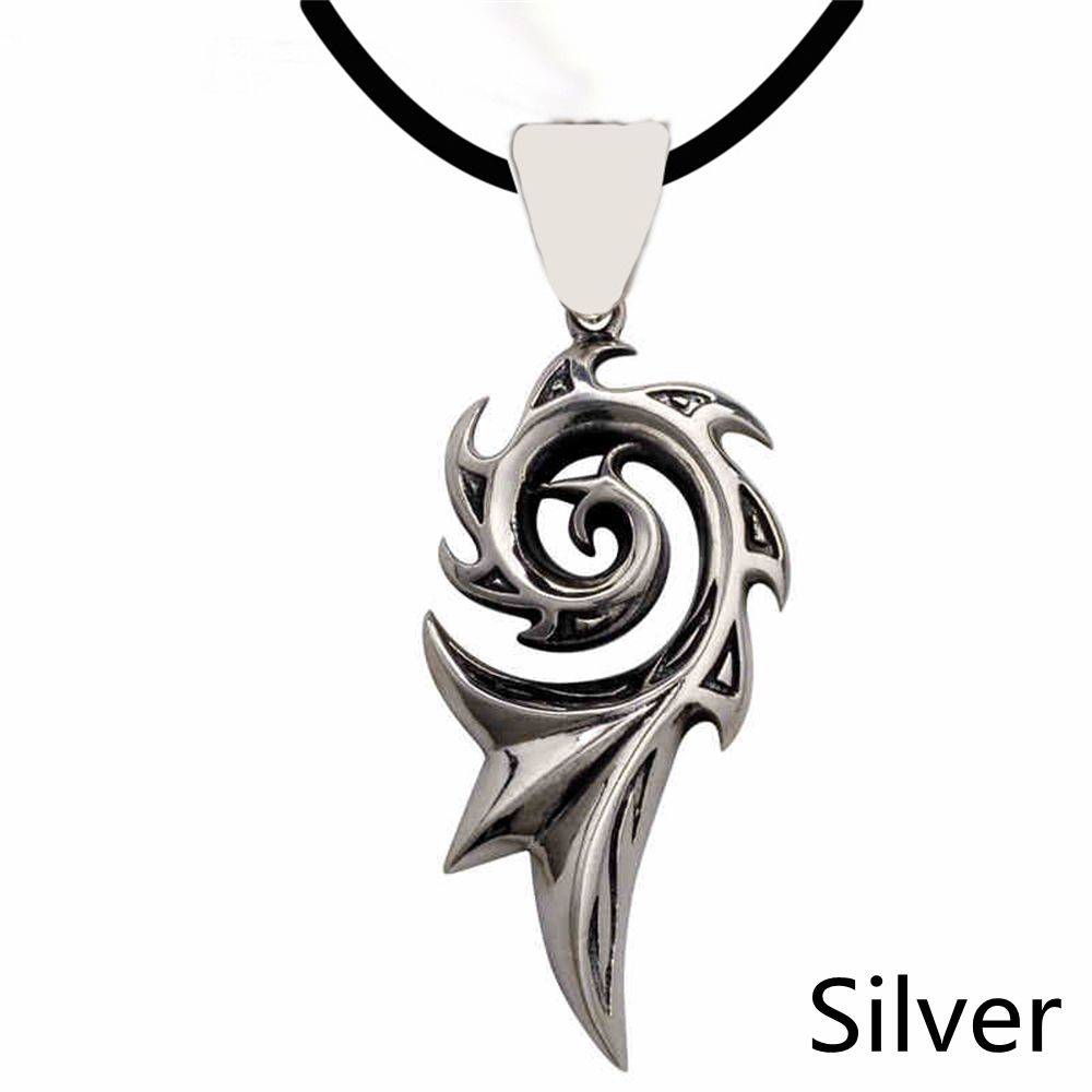 Fashion Charm Chain Vintage Punk Retro Titanium Steel Pendant Dragon Flame Necklace Hip Hop Choker