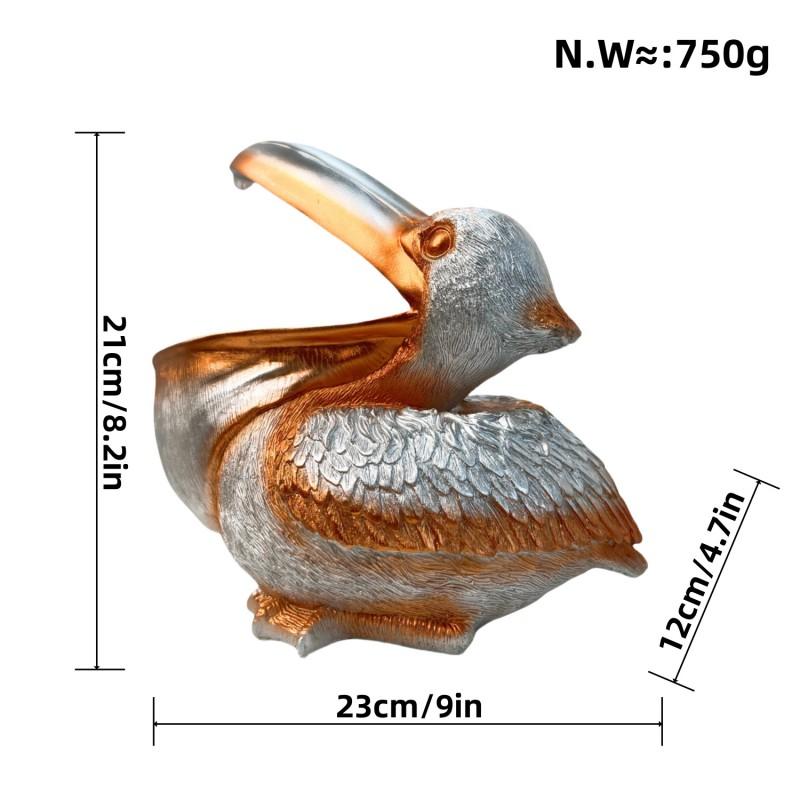Modern Nordic Style Pelican Key Holder Decorative Resin Figurine Living Room Entryway Home Organization