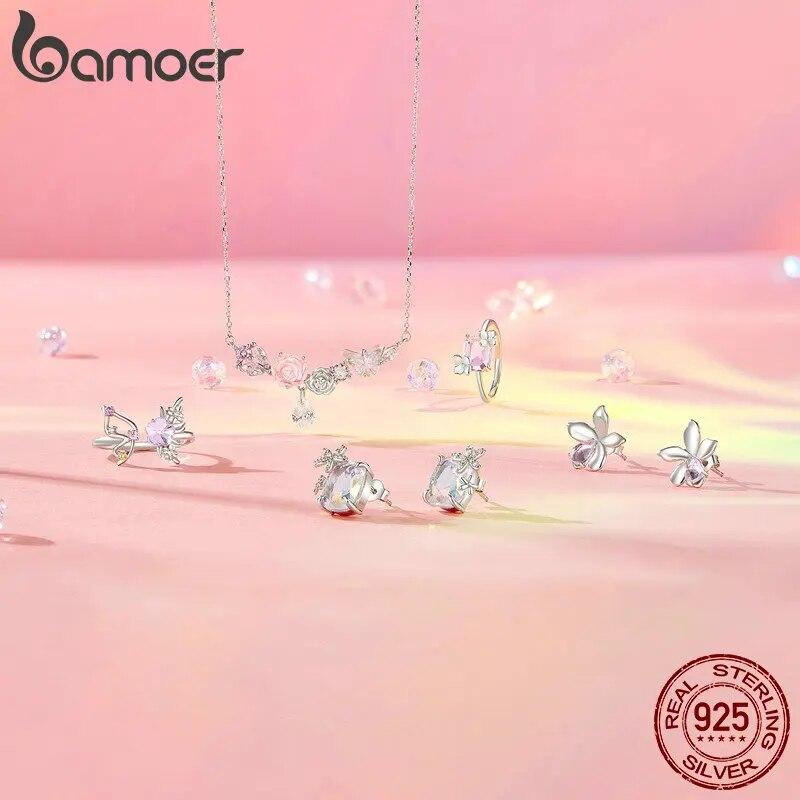 Bamoer, серьги-гвоздики из стерлингового серебра 925 пробы, зеленые стрекозы, серьги-гвоздики из белого золота, серьги с насекомыми для женщин, вечерние ювелирные изделия, подарок