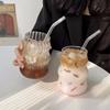 Прозрачная стеклянная чашка Изысканный термостойкий стакан Чай Сок Молоко Кофейная кружка Стаканы для воды Кружка в полоску Посуда для напитков 350 мл-865 мл