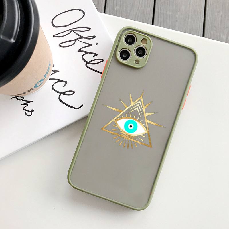 Turkish Evil Blue Eye Phone Case Matte Transparent For Iphone 14 11 12 13 Plus Mini X Xs Xr Pro Max Cover