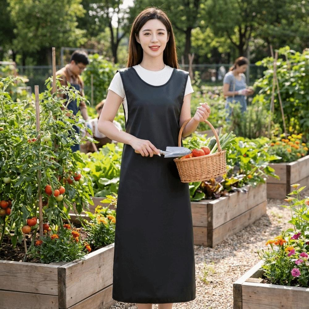 Waterproof Kitchen Cooking Apron Oil-proof Women's Pinafore Sleeveless Work Apron Cooking