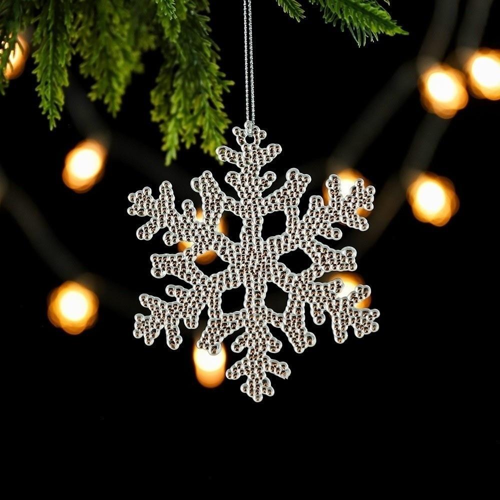 Clear Acrylic Christmas Ornaments Snowflake Christmas Decor Holiday Hanging Pendant  Indoor Room