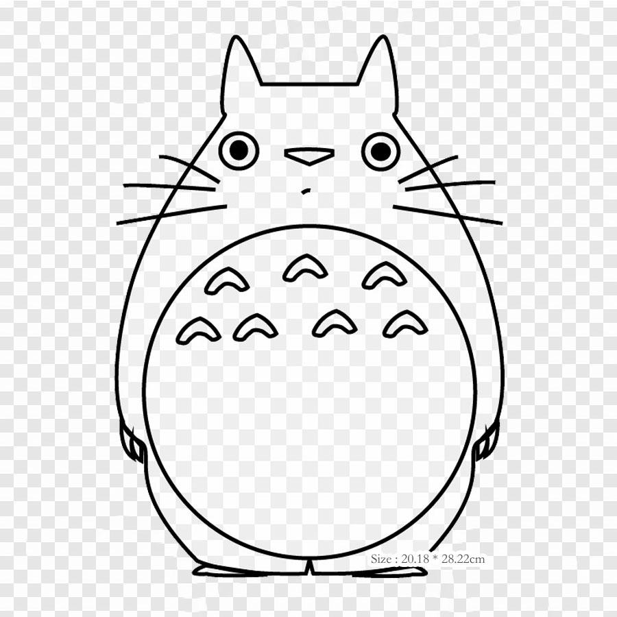 Totoro Coloring Page Catbus Coloring Book Iron On Patches For Clothing Applique Stickers On Clothes Heat-Sensitive Custom Patch